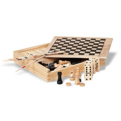 4 juegos en caja de madera Trikes